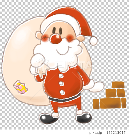 かわいい人気キャラクター　クリスマスイラスト素材【サンタクロース】人物全身 132213015