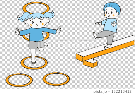 孩子在物理治療期間進行循環練習 132213412