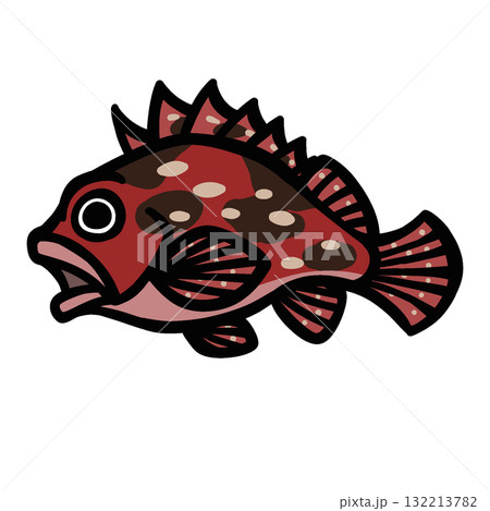 シンプルなカサゴのイラスト シンプルなカサゴのイラスト 132213782