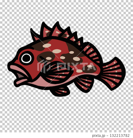 シンプルなカサゴのイラスト シンプルなカサゴのイラスト 132213782