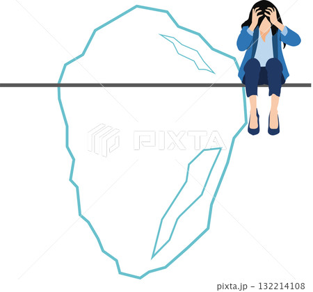 氷山の一角のグラフィックアイコンイラスト 132214108