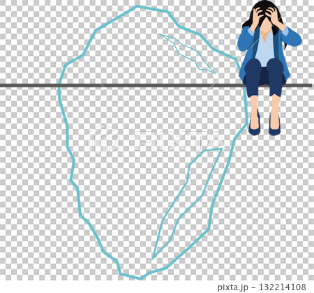 氷山の一角のグラフィックアイコンイラスト 132214108