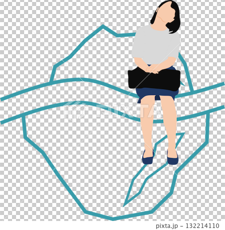 氷山の一角のグラフィックアイコンイラスト 132214110