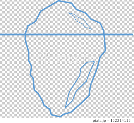 氷山の一角のグラフィックアイコンイラスト 132214113