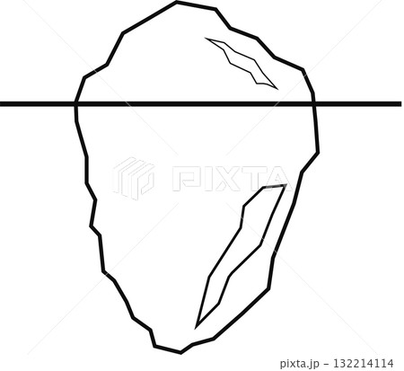 氷山の一角のグラフィックアイコンイラスト 132214114