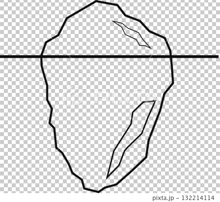 氷山の一角のグラフィックアイコンイラスト 132214114