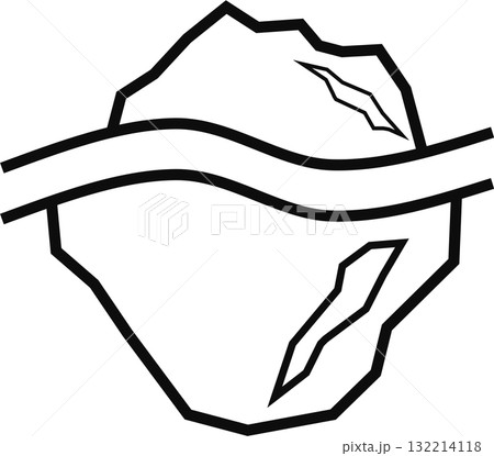 氷山の一角のグラフィックアイコンイラスト 132214118