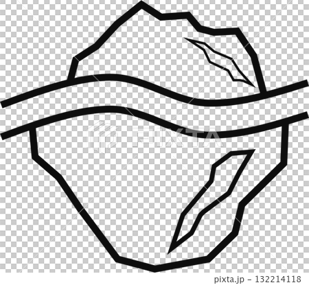 氷山の一角のグラフィックアイコンイラスト 132214118