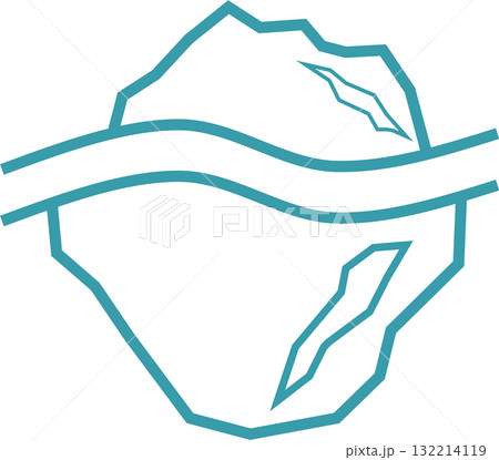 氷山の一角のグラフィックアイコンイラスト 132214119
