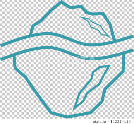 氷山の一角のグラフィックアイコンイラスト 132214119