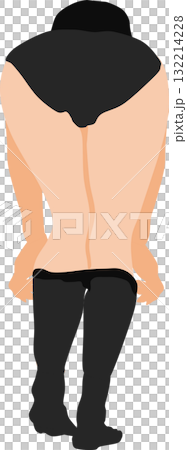 ストッキングを脱いでいる女性の足のイラスト	 132214228