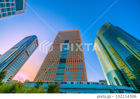 日本の東京都市景観 汐留のオフィスビルやゆりかもめなど望む=10月17日 日本の東京都市景観 汐留のオフィスビルやゆりかもめなど望む=10月17日 132214306