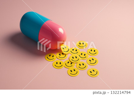 笑顔をこぼすカプセルの薬 132214794