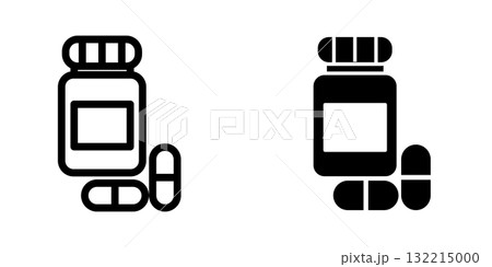 Medicine bottle icon design template 132215000