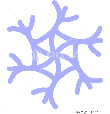 薄い青色の独特な形の雪の結晶 132215526