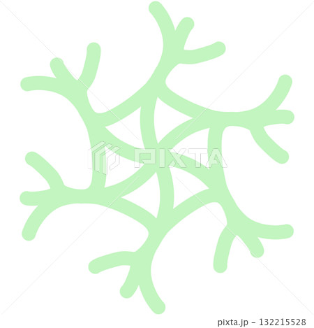 薄い緑色の独特な形の雪の結晶 132215528