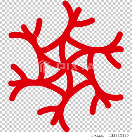Red snowflakes with unique shapes 132215539