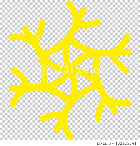 黃色形狀獨特的雪花 132215541