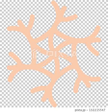 薄いオレンジ色の独特な形の雪の結晶 薄いオレンジ色の独特な形の雪の結晶 132215547