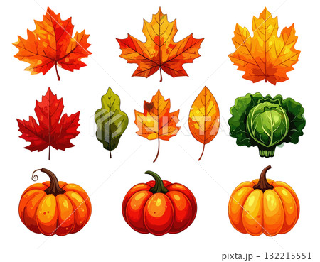 いろいろ紅葉やかぼちゃ いろいろ紅葉やかぼちゃ 132215551