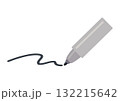 黒いペンと書いた跡のベクターイラストセット 132215642
