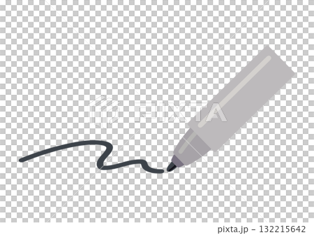 Vector illustration set of black pen and writing marks 132215642