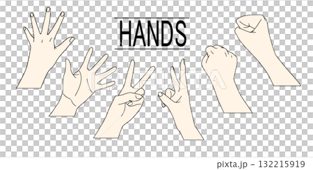 Illustration of a hand making a hand sign 132215919
