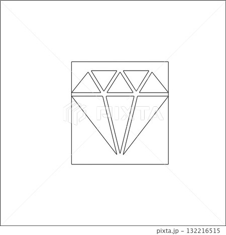 Minimal Diamond Outline Inside Square, Modern Logo Icon for Jewelry, Fashion, and Design Creative Branding 132216515