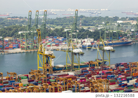 Aerial View Of Keppel Container Terminal, Singapore. 132216588