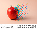 ピクセル化して崩壊するリンゴと真実の断片化 132217236