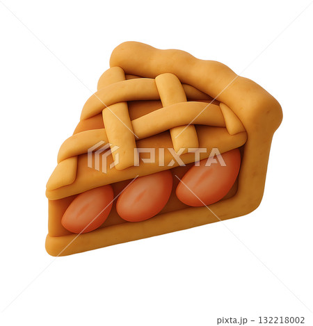 アップルパイの立体イラスト 132218002