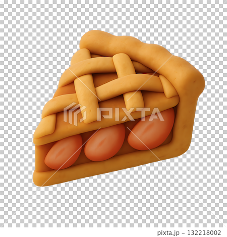 アップルパイの立体イラスト 132218002