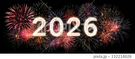happy new year 2026 firework illustraion 132218026