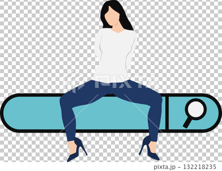 Illustration of searching keywords on a computer Illustration of searching keywords on a computer 132218235