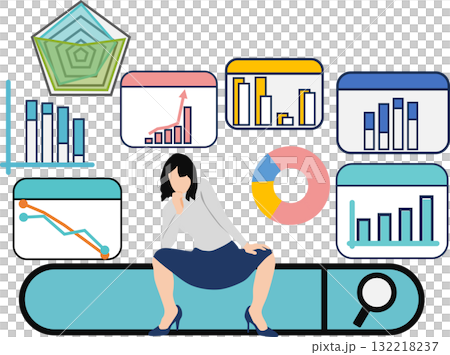 Illustration of searching keywords on a computer 132218237