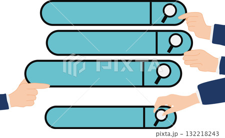 パソコンでキーワードを検索するイラスト	 132218243