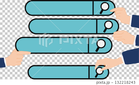 パソコンでキーワードを検索するイラスト	 132218243