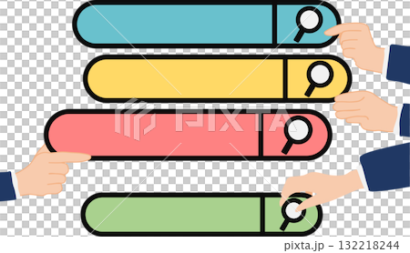 Illustration of searching keywords on a computer Illustration of searching keywords on a computer 132218244