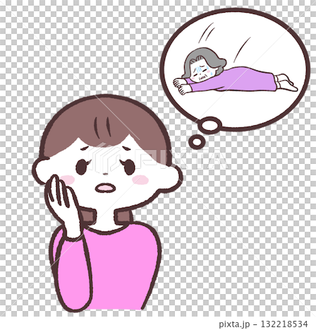 一位女士擔心退休生活 一位女士擔心退休生活 132218534