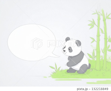 吹き出し付きパンダのイラスト 吹き出し付きパンダのイラスト 132218849