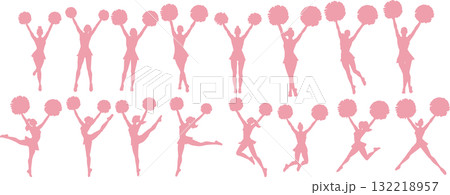 チアリーダーのイラストセット チアリーダーのイラストセット 132218957