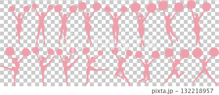 チアリーダーのイラストセット チアリーダーのイラストセット 132218957