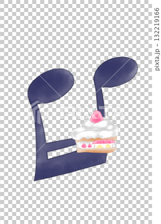 ケーキの店が付いた音符 132219166