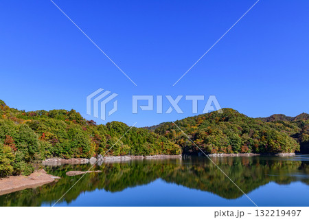 秋 宮城県の二ツ石ダム 秋 宮城県の二ツ石ダム 132219497