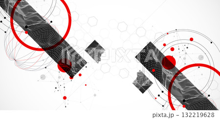 Abstract art background. Modern science or technology art elements. Wireframe surface illustration. 132219628