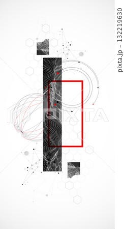 Abstract art background. Modern science or technology art elements. Wireframe surface illustration. Abstract art background. Modern science or technology art elements. Wireframe surface illustration. 132219630