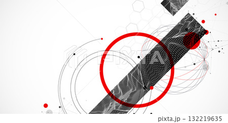 Abstract art background. Modern science or technology art elements. Wireframe surface illustration. Abstract art background. Modern science or technology art elements. Wireframe surface illustration. 132219635
