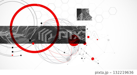 Abstract art background. Modern science or technology art elements. Wireframe surface illustration. 132219636