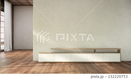 china cabinet wooden minimalist design muji style.3D rendering 132220753