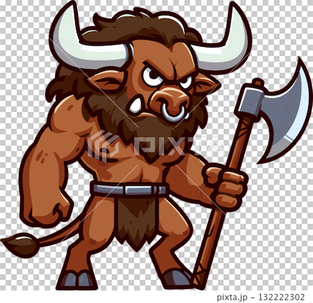 斧を持ったミノタウロスのイラスト 132222302